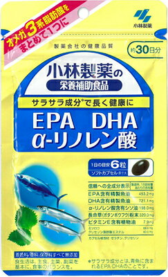 商品名：小林製薬 EPA DHAα-リノレン酸 180粒JANコード:4987072030233発売元、製造元、輸入元又は販売元：小林製薬原産国：日本区分：その他健康食品商品番号：103-4987072030233広告文責：アットライフ株式会社TEL 050-3196-1510 ※商品パッケージは変更の場合あり。メーカー欠品または完売の際、キャンセルをお願いすることがあります。ご了承ください。