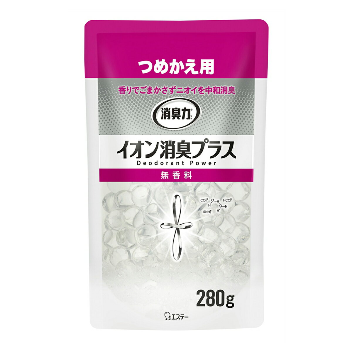 【令和・早い者勝ちセール】エステー 消臭力クリアビーズ　イオン消臭プラス　つめかえ　無香料 280g (4901070126705)