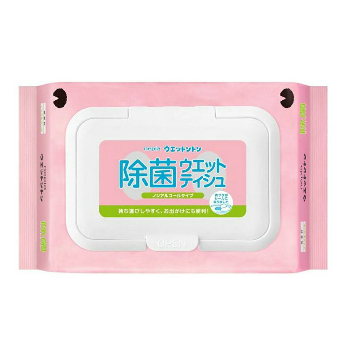 【送料無料・まとめ買い×10】王子ネピア ウエットントン 除菌 ノンアルコール 無香料 50枚入り（ウエットティッシュ）×10点セット（490..