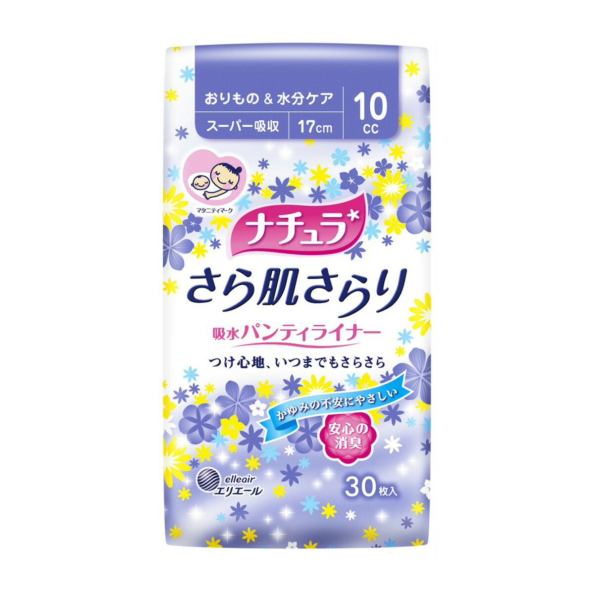 【週末限定セール】 大王製紙　ナチュラ さら肌さらら 吸水パンティライナー スーパー吸収 30枚　妊娠中や産後の気になる尿モレに。サイズ17cm・10cc ( 4902011786637 )