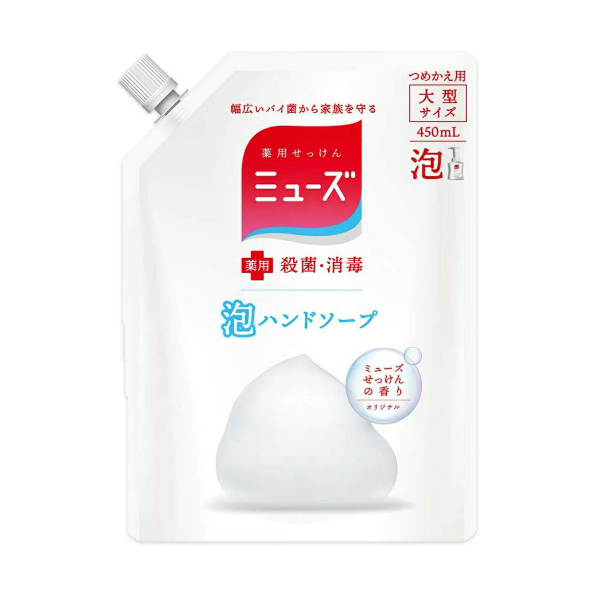【送料込・まとめ買い×8点セット】ミューズ 泡ハンドソープ オリジナル 大型 つめかえ用 450mL 殺菌・消毒 医薬部外品 ( 4906156800579 )...