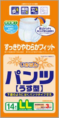 【5の倍数日・送料込 ×5点セット】カミショウジ いちばんパンツうす型　LL ( 内容量: 14枚 ) ( 4971633711297 )　※ポイント最大5倍対象