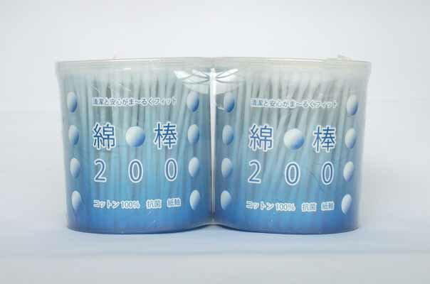 【令和・早い者勝ちセール】平和メディク 綿棒 円筒ケース 2個パック ( 内容量：200本 ) ( 4976558005568 )