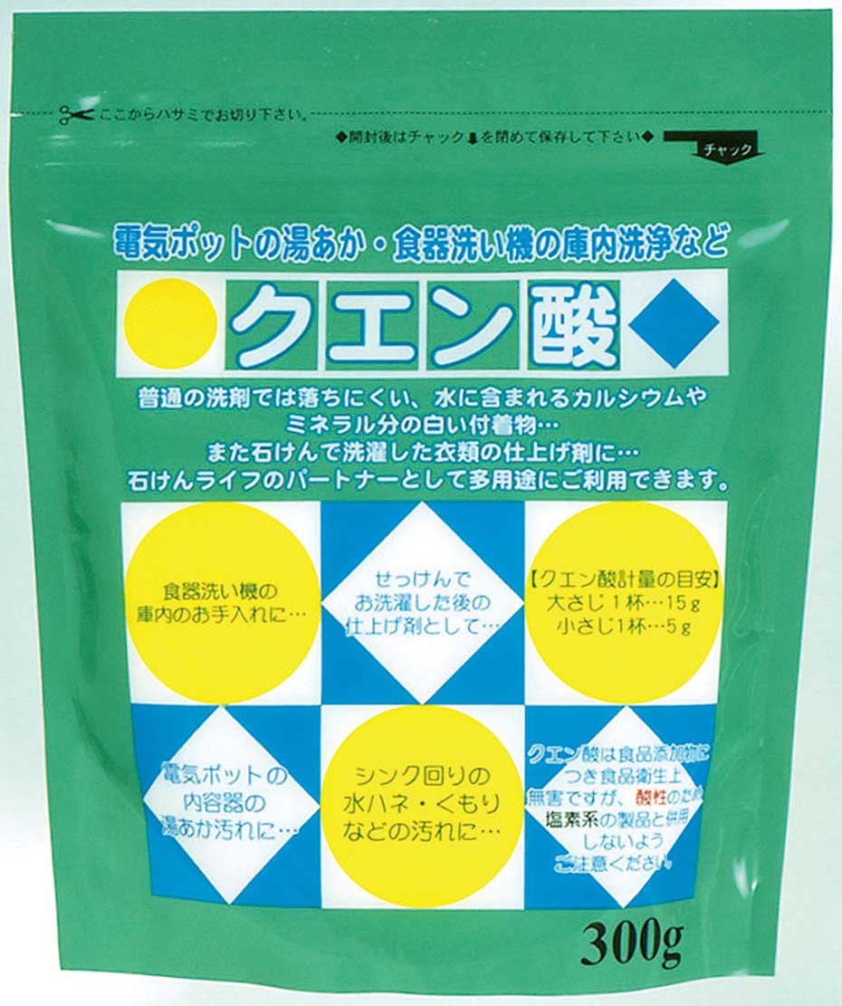 【送料込・まとめ買い×7点セット】地の塩社　クエン酸　300g (クエン酸100％　酸性)(4982757814054)