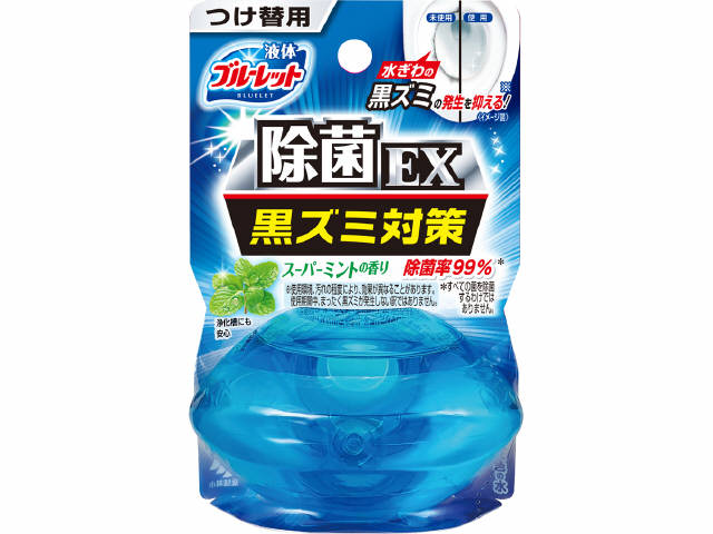 小林製薬 液体ブルーレットおくだけ 除菌EX 黒ズミ対策 スーパーミントの香り つけ替用 流れる水は無色 約1ヵ月(3-4週間)使用分（水洗トイレ用芳香洗浄剤　付替え） (4987072029923 )