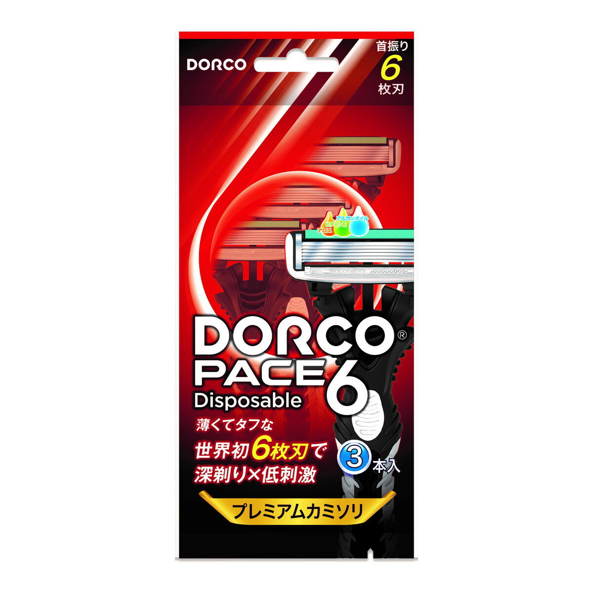 【送料無料・まとめ買い×5】ドルコ PACE6 ディスポ ( 6枚刃使い捨てカミソリ ) 3個入×5点セット ( 4562351980128 )