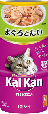 【送料込・まとめ買い×6点セット】KHC03　カルカンハンディ缶　1歳から　まぐろ・たい入り　160Gx3P (4902397834564) 2