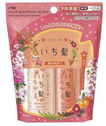 【お試しペア】いち髪　濃密W保湿ケア　シャンプー＆コンディショナー　40ml＋40g　ミニセット　携帯に便利なポーチ入 ( 4901417721570 )※パッケージ変更の場合あり