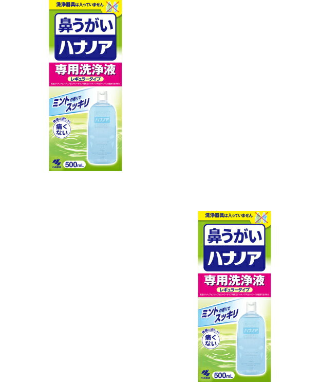 【送料込・まとめ買い×2】小林製薬　ハナノア　専用洗浄液　500ML レギュラー×2点セット　痛くない鼻うがい　( 4987072040560 )