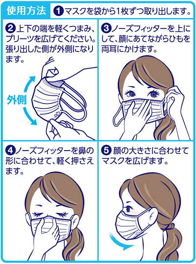 白元アース ビースタイル プリーツタイプ 女性用マスク 5枚入 涼やか心地 ホワイト 不織布フィルター（4902407582423）※パッケージ変更の場合あり