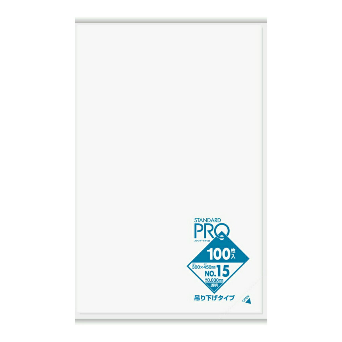 【送料込】【ケース販売】【ゴミ袋】【日本サニパック】規格袋　15号　L15H　透明　0.030mm　100枚×20冊