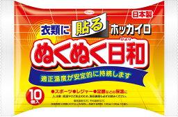 【送料込・まとめ買い×9点セット】興和　ホッカイロ　ぬくぬく日和　貼るレギュラー　10個入り（使い捨てカイロ） ( 4987067829606 )