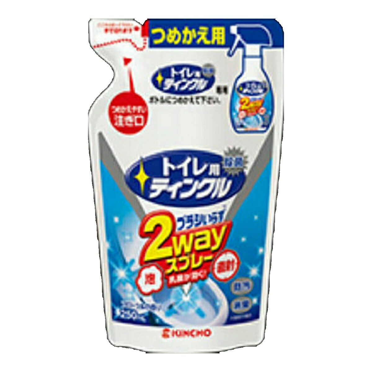 楽天姫路流通センター【令和・早い者勝ちセール】【大日本除虫菊 （ 金鳥 ） 】【テインクル】トイレ用ティンクル　直射・泡　2wayスプレー　つめかえ用　250mL （ 4987115854642 ）