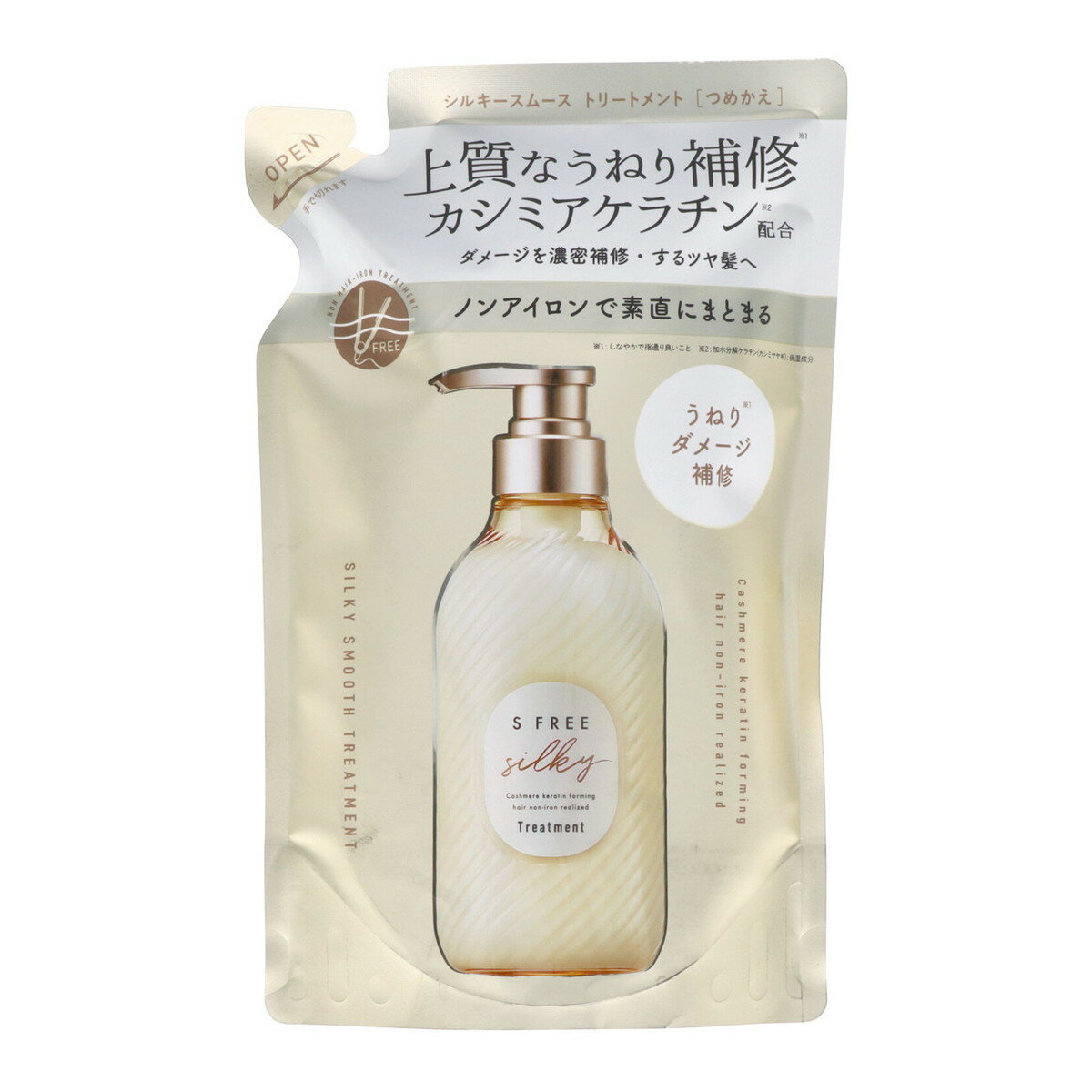 【送料込・まとめ買い×4点セット】コスメテックスローランド エスフリー トリートメント シルキースムース レフィル つめかえ用 400ml