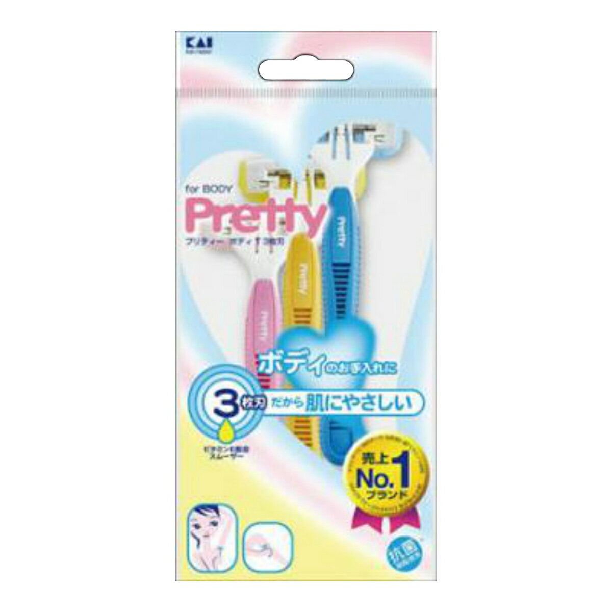 【送料無料・まとめ買い×5】GA0007　Pretty　プリティーボディT3枚刃　3本入 ( 3個 ) ×5点セット ( 4901331000195 ) 1