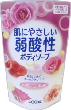 【10点セットで送料無料】ロケット石鹸　弱酸性　ボディソープ　ハーモニーローズ　詰替　400ML×10点セット　★まとめ買い特価！ ( 4571..