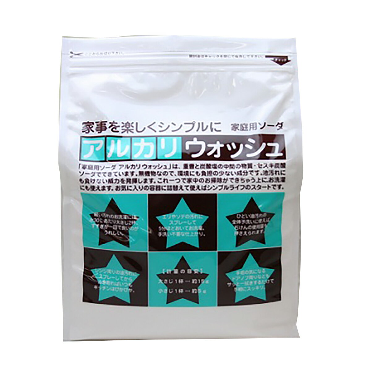 楽天姫路流通センター【令和・早い者勝ちセール】地の塩社 アルカリウォッシュ　3kg （ 掃除　セスキ炭酸ソーダ ） （ 4982757811145 ）