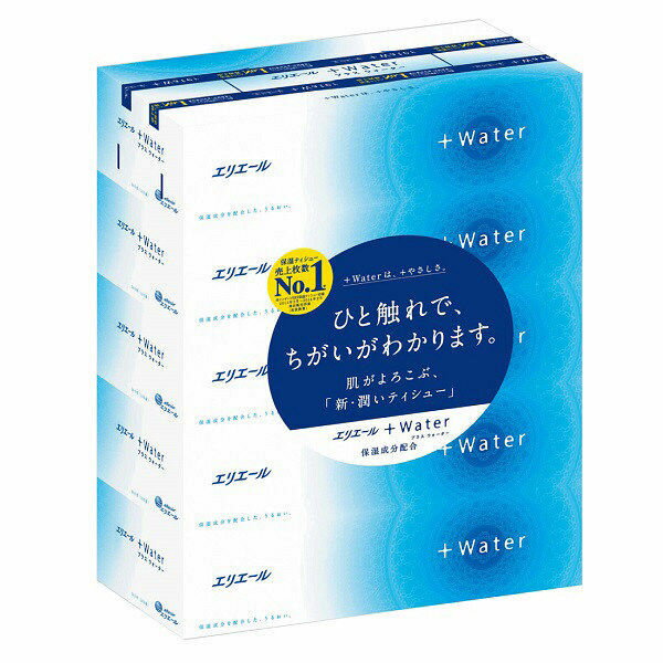 【送料込・まとめ買い×2点セット】大王製紙　エリエール プラスウォーター 180組×5箱パック ( 保湿ティッシュ ) ( 4902011711400 )
