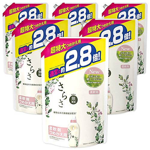 【送料込・まとめ買い×6】P&G さらさ 柔軟剤 つめかえ用 超特大サイズ 1250ml×6点セット（4902430645508）※パッケージ変更の場合あり