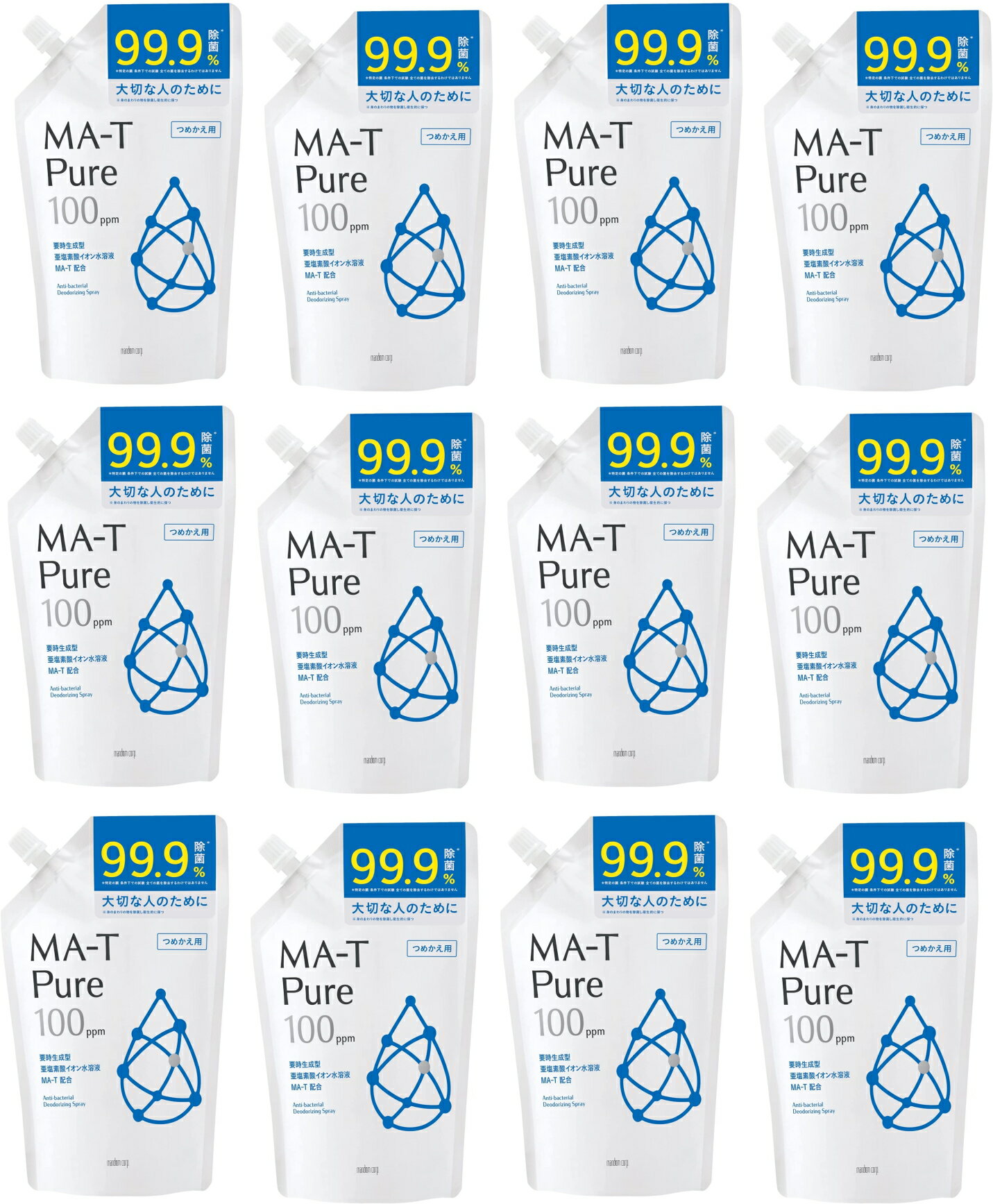 【送料込・まとめ買い×12】マンダム MA-T Pure エムエーティ ピュア 除菌・消臭スプレー つめかえ用 320ml×12点セット(4902806112719)