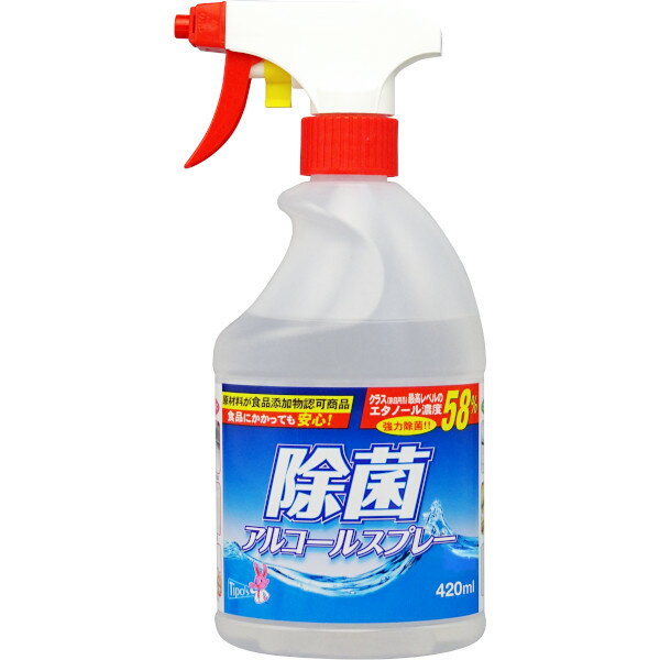 友和 ティポス　除菌アルコールスプレー　減容ボトル 本体 420ML エタノール濃度58％ ( 4516825004353 )※パッケージ変更の場合あり