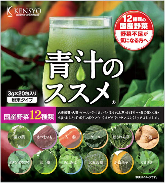 【40個で送料込】健翔　青汁のススメ 国産野菜12種類使用 60g×40点セット ( 健康食品・飲料・青汁 ) ( 4571147762312 )