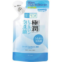 【送料込・まとめ買い×6点セット】ロート製薬 肌研 ( ハダラボ ) 極潤ヒアルロン泡洗顔　つめかえ用 ( 内容量：140ML ) ( 4987241145621 )