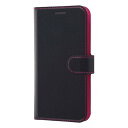 AppLe iPhone X 手帳型ケース シンプル マグネット ブラック/ピンク RT-P16ELC1/BP(1コ入)
