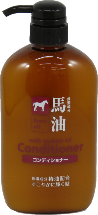 【夜の市★合算2千円超で送料無料対象】熊野油脂 馬油コンディショナー 600ml 本体 弱酸性 髪と頭皮にやさしいノンシリコンタイプ(4513574012769)