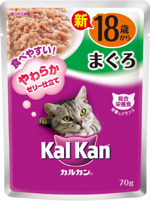 商品名：KWP61　カルカンパウチ　18歳から　まぐろ　70gブランド：カルカンパウチ原産国：タイ高齢猫にも食べやすいやわらかなゼリーに仕立て厳選されたまぐろをカルカン特製だしで煮込み、高齢猫にも食べやすいやわらかなゼリーに仕立てにしました。18歳以上の猫に必要な栄養素をバランス良く配合した総合栄養食です。食べやすい小さめフレーク。JANコード:4902397833956商品番号：101-*160-93288広告文責：アットライフ株式会社TEL 050-3196-1510※商品パッケージは変更の場合あり。メーカー欠品または完売の際、キャンセルをお願いすることがあります。ご了承ください。