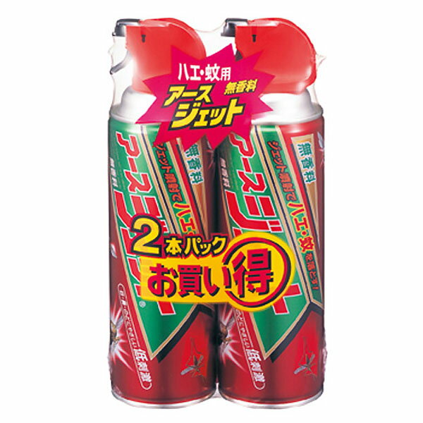 【週替わり特価A】アース製薬　アースジェット 450ml×2本パック ( 目・鼻・のどへの刺激を抑えた低刺激・無香料タイプのハエ・蚊用殺虫スプレー ) ★お一人様最大1点限り ( 4901080160515 )のサムネイル