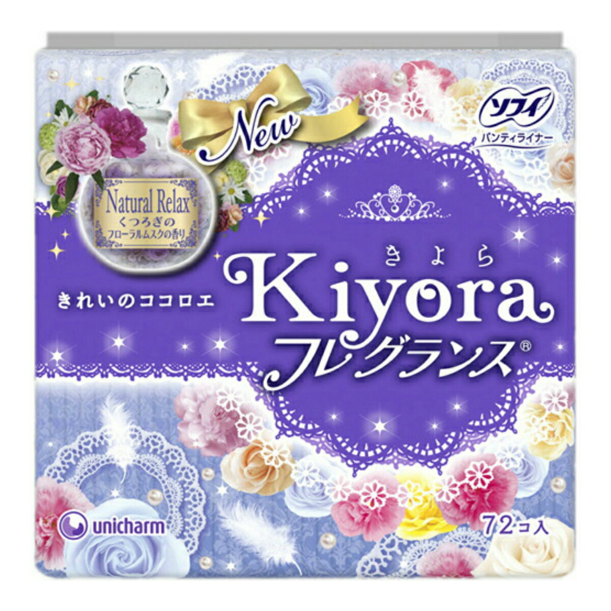 楽天姫路流通センター【送料無料・まとめ買い×3】ユニチャーム　ソフィ Kiyora （ きよら ） フレグランスリラックス 72枚×3点セット （ 4903111322947 ）