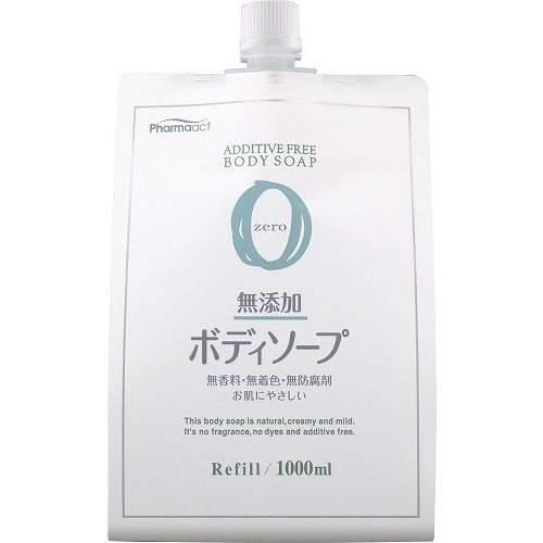 熊野油脂 ファーマアクト 無添加 ボディソープ 詰め替え用 1000ML 保管に便利なスパウト付きパウチ ( 4513574018907 )