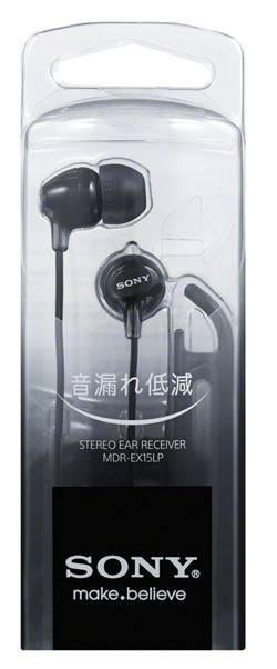 ソニー ダイナミック密閉型カナルイヤホン ( ブラック ) SONY MDR-EX15LP-