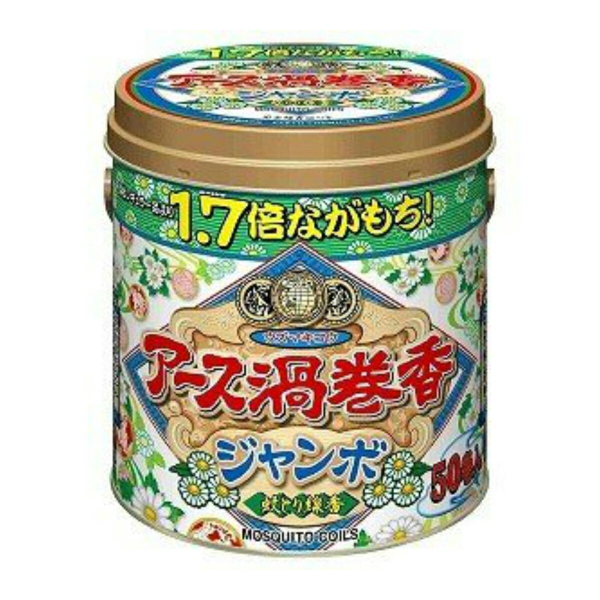 【無くなり次第終了】アース製薬　アース渦巻香 ジャンボ 50巻入　ビャクダンの香りの蚊取り線香。朝まで長持ちする全長102cmの大型渦巻きタイプ ( 4901080171818 )※パッケージ変更の場合あり