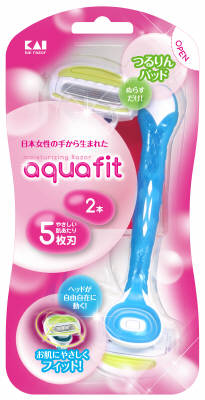 【10点セットで送料無料】貝印　AQUAFIT2本入 女性用シェーバー ( カミソリ ) ×10点セット　★まとめ買い特価！ ( 4901331017124 )