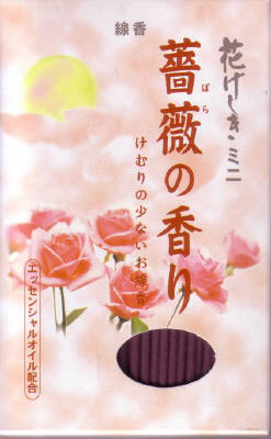 カメヤマ 花げしき 薔薇の香り ミニ寸 ( アロマ香 線香　煙の少ないタイプ ) ( 4901435955452 )
