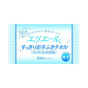 大王製紙　エリエール すっきりお手ふきタオル シングル 100枚入 ( ペーパーハンドタオル ) (4902011702897 )