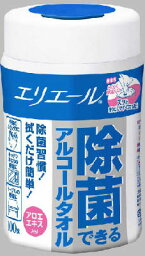 【10点セットで送料無料】大王製紙　エリエール 除菌できるアルコールタオル 100枚入　本体 ( 除菌ウエットティッシュ ) ×10点セット　★まとめ買い特価！ ( 4902011731118 )