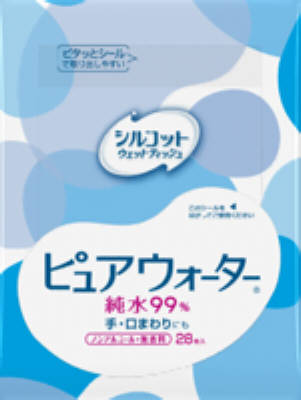 【送料込・まとめ買い×7点セット】ユニ・チャーム シルコット ウェットティッシュ ピュアウォーター 外出用 28枚入 ( 4903111464661 )