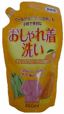 【令和・早い者勝ちセール】ロケット石鹸　おしゃれ着洗い 詰替用 オレンジオイル配合 450ml ( 4903367090829 )