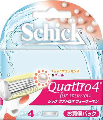 【送料無料・まとめ買い×3】シック クアトロ4 フォーウーマン 替刃 4コ入 ×3点セット（4891228302801）