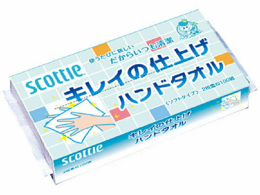 【令和・早い者勝ちセール】日本製紙クレシア スコッティ キレイの仕上げ　ハンドタオル 100枚 ( 4901750378806 )