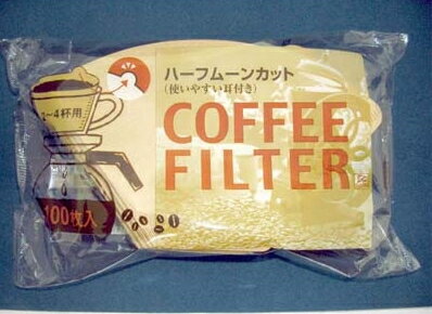 【送料込・まとめ買い×9点セット】カナエ紙工　ドルフィン コーヒーフィルター 2-4杯用 100枚入り　ハーフムーンカット ( 使いやすい耳付き ) ( 4975810182344 )