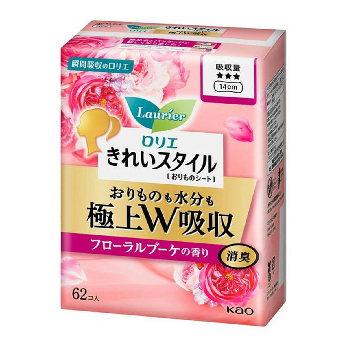 花王 ロリエ きれいスタイル 極上W吸収 フローラルブーケの香り 62個入