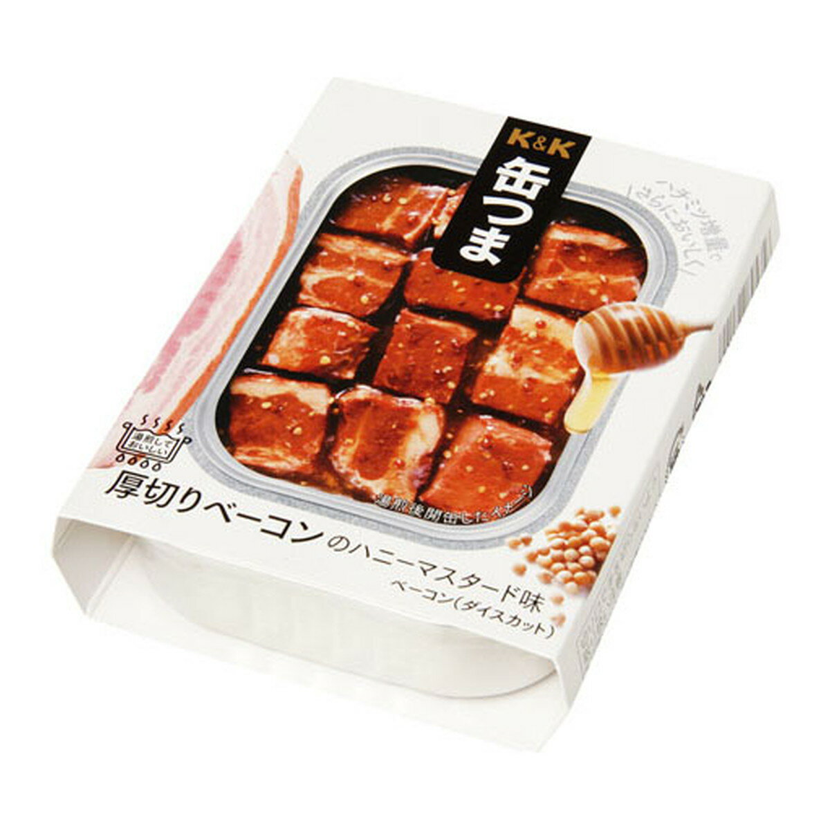 【決算セール】K＆K 缶つま★レストラン 厚切りベーコンのハニーマスタード味 105g ( 食品 缶詰 つまみ )( 4901592895356 )※無くなり次第終了