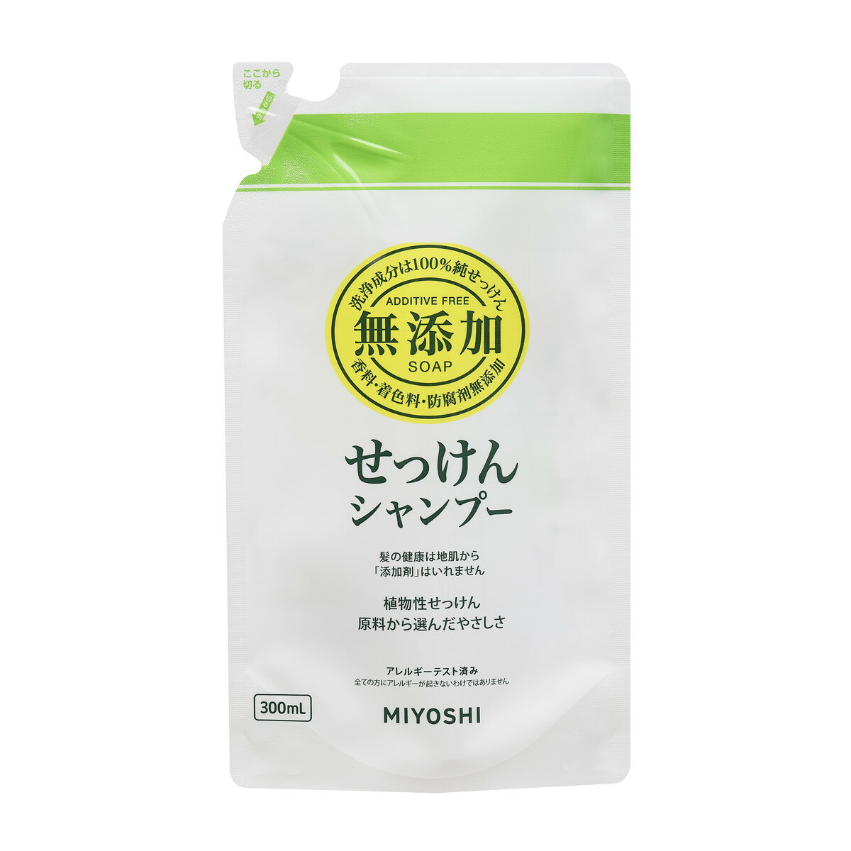 【送料込・まとめ買い×7点セット】ミヨシ石鹸 無添加 せっけん シャンプー つめかえ用 300ml ( 石鹸シャンプー ) ( 4904551100218 )