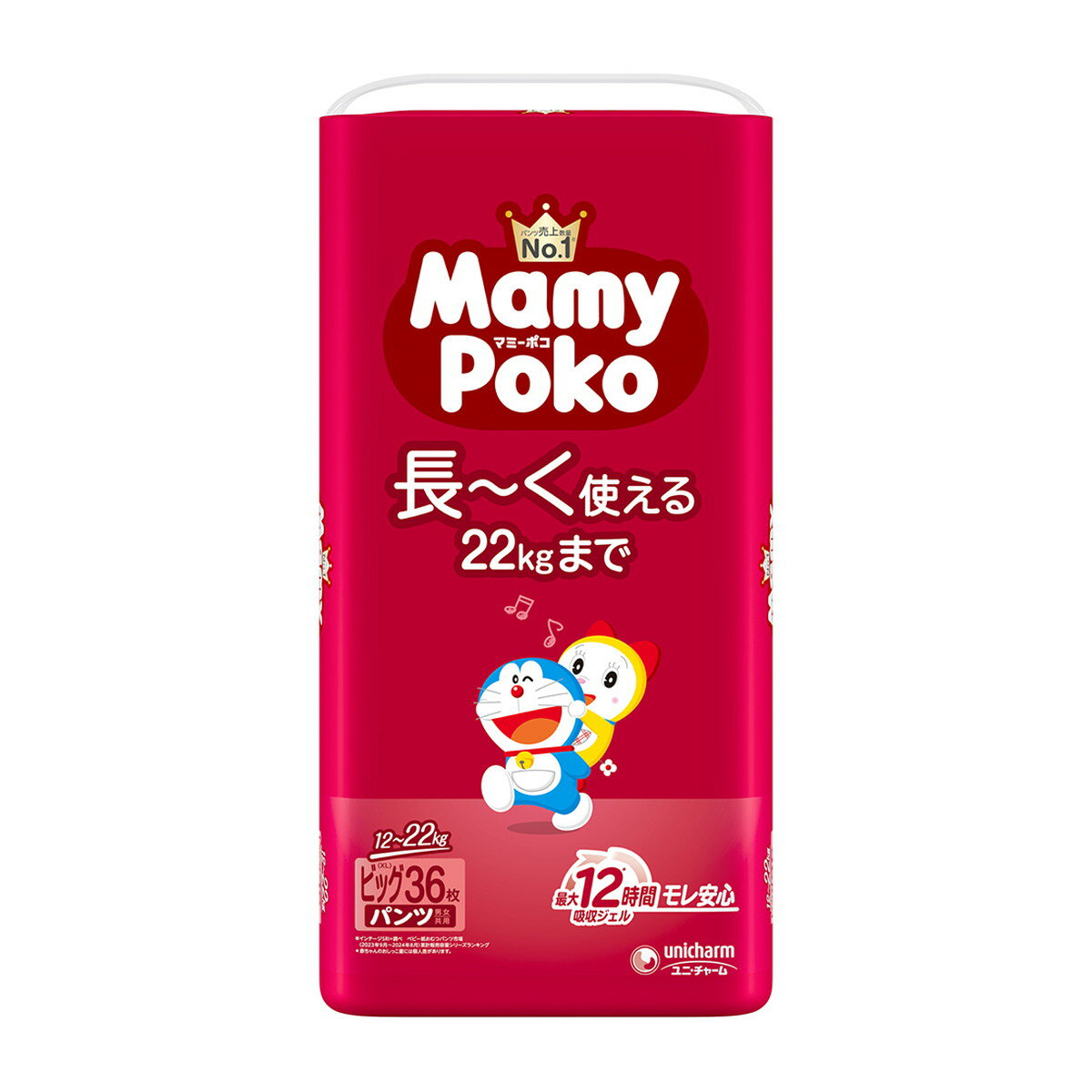 【送料込・まとめ買い×4点セット】ユニ・チャーム マミーポコパンツ ビッグ ドラえもん 36枚入 こども用紙おむつ