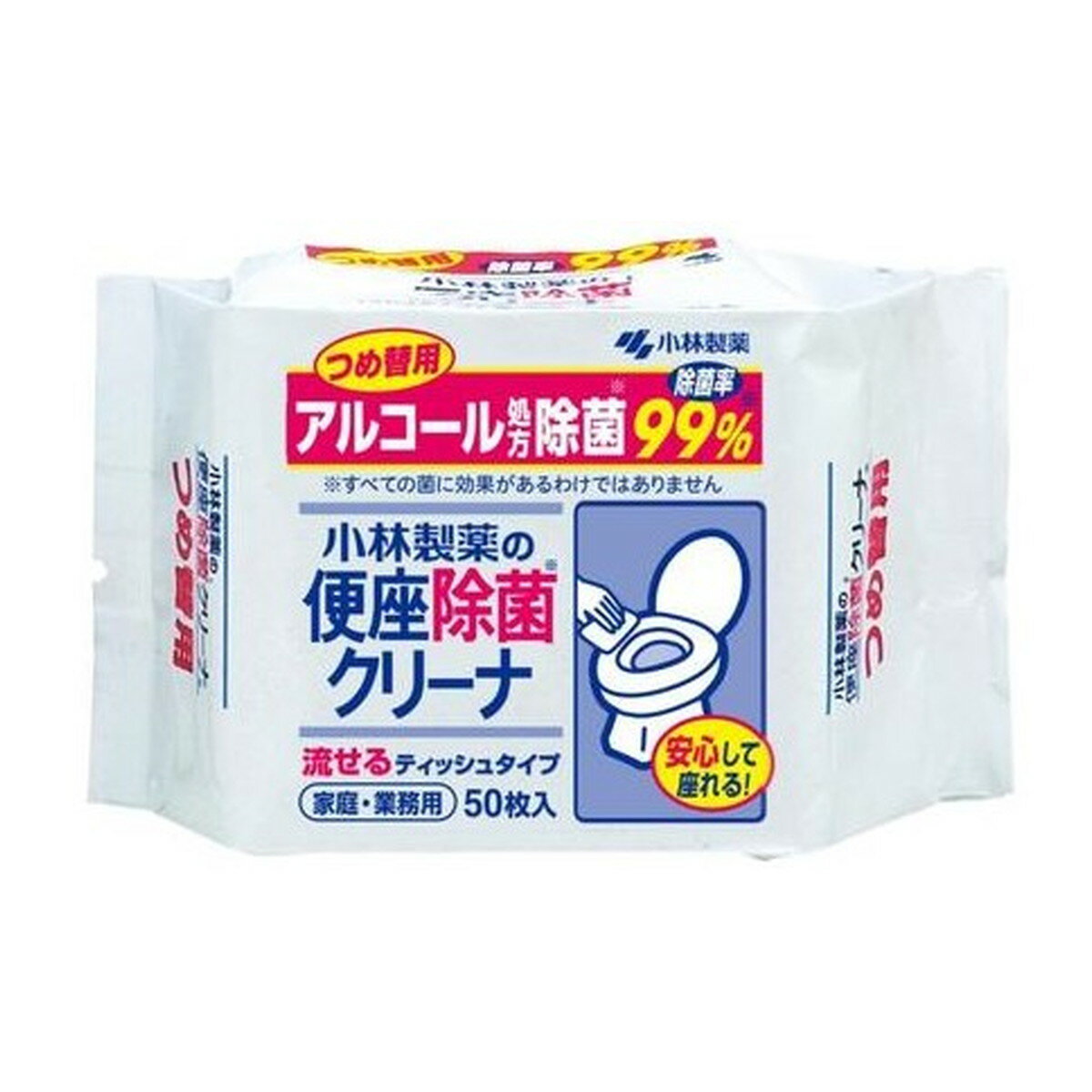 【送料込 まとめ買い×6点セット】小林製薬 便座除菌クリーナー 家庭 業務用 50枚入り つめ替 ( トイレ用そうじシート 詰替え ) ( 4987072003022 )