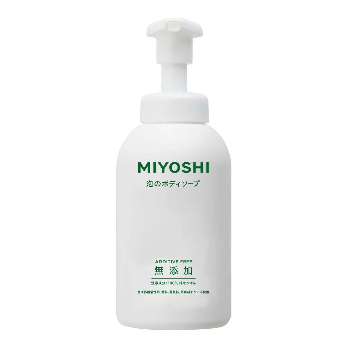 【5の倍数日・送料込・まとめ買い×5点セット】ミヨシ石鹸 無添加 せっけん 泡のボディソープ 500ml ( 無添加石鹸 ) 本体 泡もちがよくしっとりした洗い上がり ( 4537130101544 )